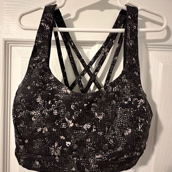 Lululemon Black and White Strappy Sports Bra - XS 4 - Picture 1 of 5